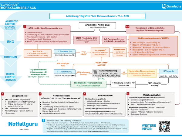 Thoraxschmerz und ACS (Flowchart)